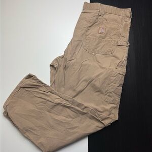 Carhartt Brown Pants Men's 40x30 B151 Khaki Brown Dungaree Carpenter Workwear